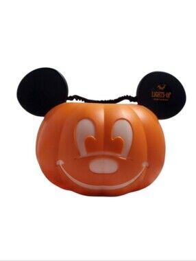 Disney Parks Mickey Mouse Lights-Up Pumpkin Trick-or-Treat Bucket